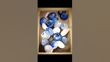 Easy Blueberry watercolor painting/Prang watercolor/ Tutorials/Subscribe and like 👍🏻for mor videos