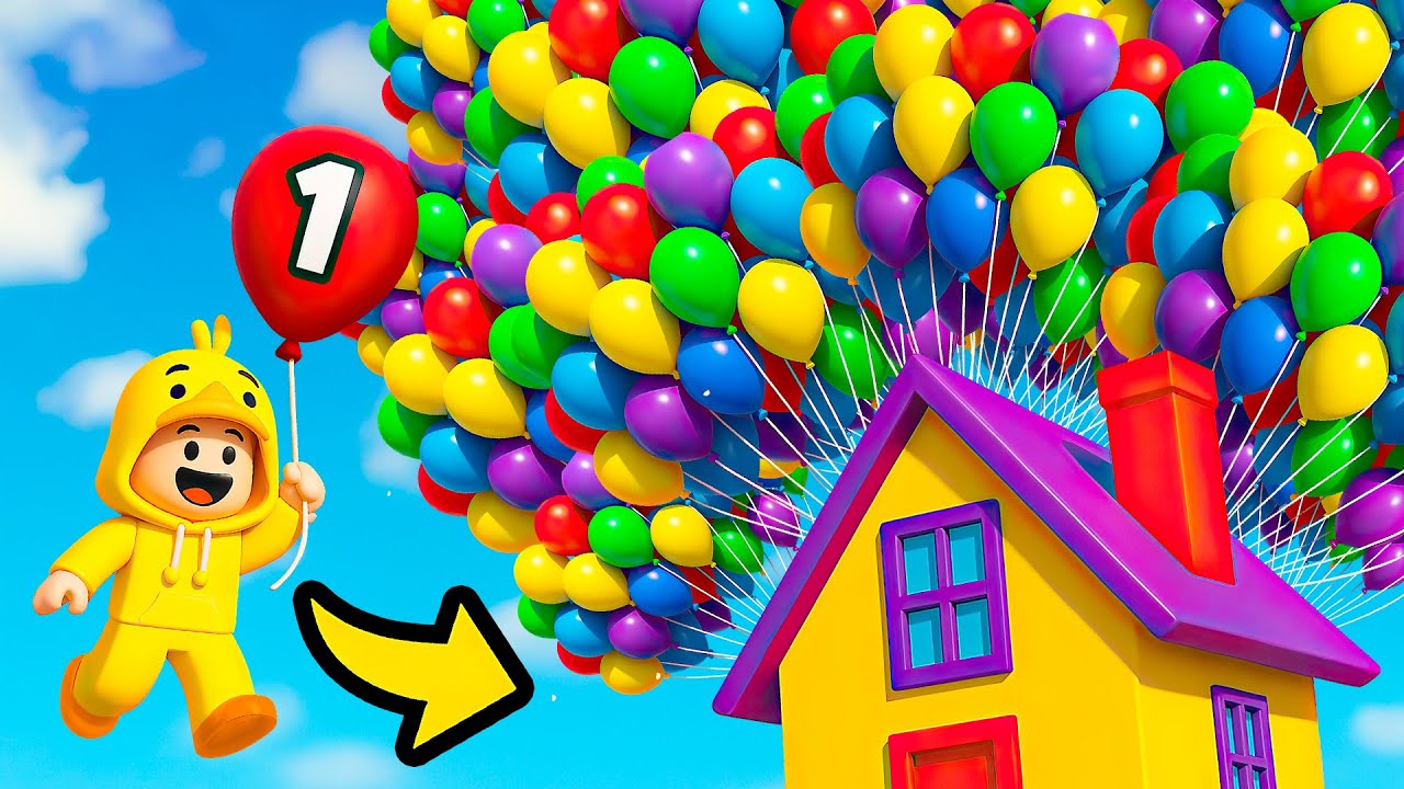 Ik Gebruik 9,857,371 Ballonnen Om Naar De Maan Te Gaan! (Roblox)