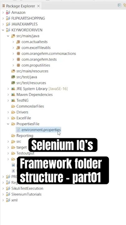Selenium Framework folder structure - part 01 #shorts #ytshorts # ...