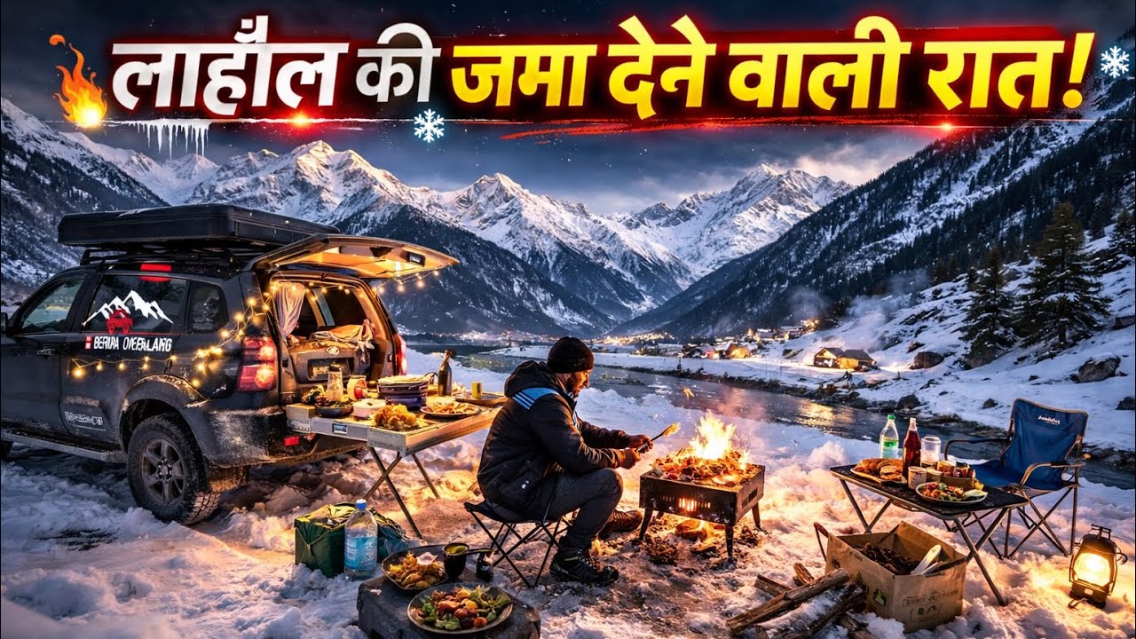 लाहौल कीजमा देने वाली रात! ❄️ Snow Car Camping @befikraoverlander 