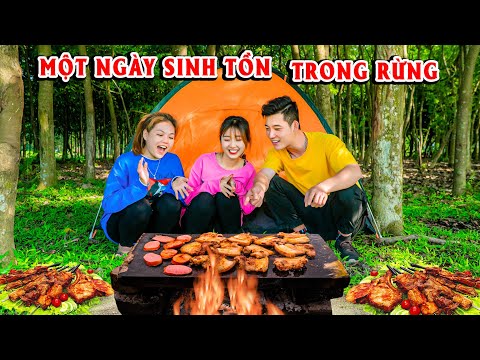 Video MỘT NGÀY SINH TỒN Ở TRONG RỪNG - CẮM TRẠI VÀ NƯỚNG ĐỒ... - youtube