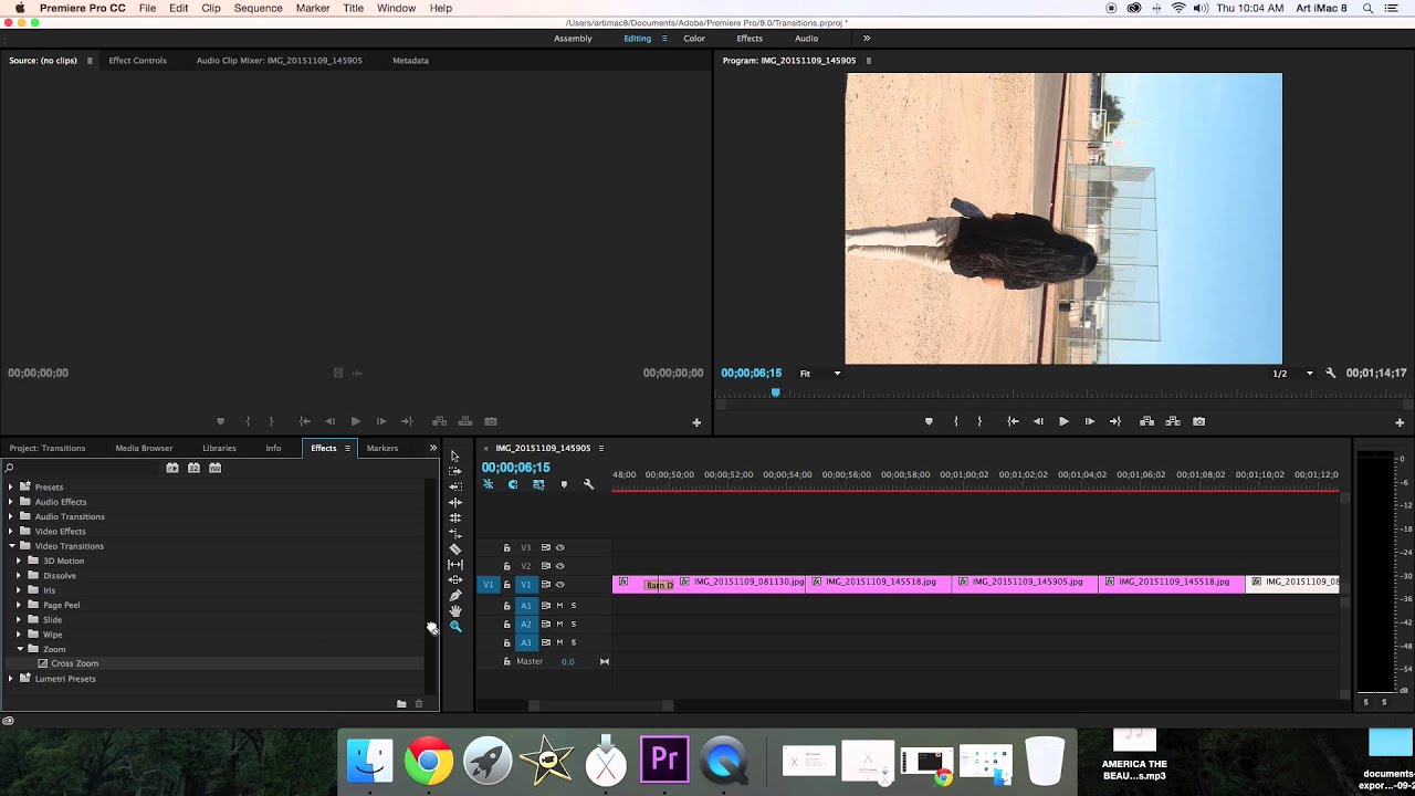 adobe premiere transition problem