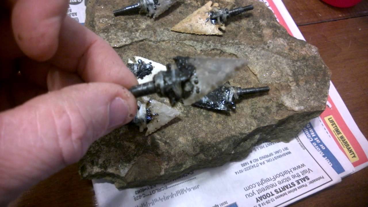 Part 2 Flint Knapped Arrowheads for Modern Arrows Deer Hunting Carbon