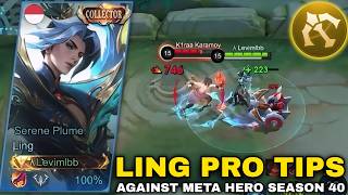 LING COLLECTOR FASTHAND GAMEPLAY IN MYTHICAL GLORY RANK AGAINST META HEROES IN SEASON 40!!
