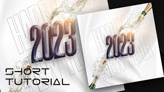New Year Flyer Design Short tutorial |  Graphic Design easy steps |