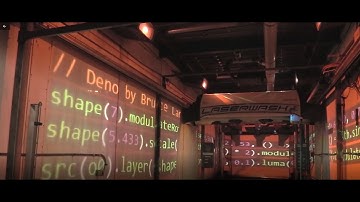 Hydra video synth Live-coding remotely for a car-wash in San Francisco