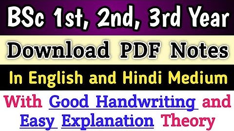 BSc 1st, 2nd, 3rd year Notes and Practical file || Download Direct PDF