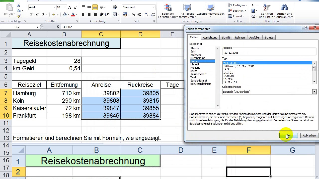 Update 04 Berechnungen Aufgabe4 - Reisekostenabrechnung