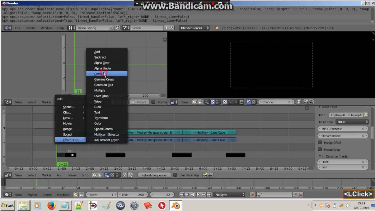 Blender Video Editing black fade in fade out and black fade transition