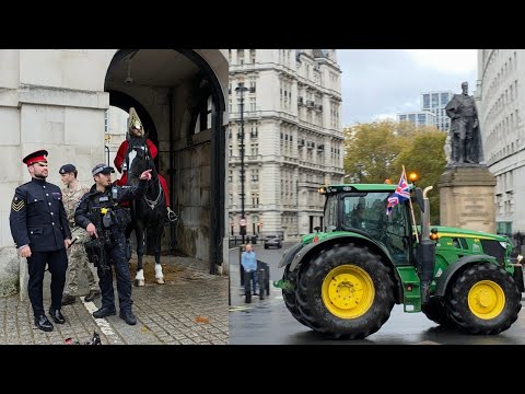 Farmers Protest Arrived at Horse Guards London Today 