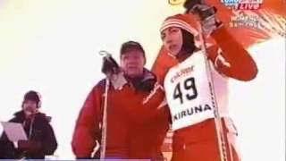 Justyna Kowalczyk - World Cup Kiruna 2002 - first time in TV