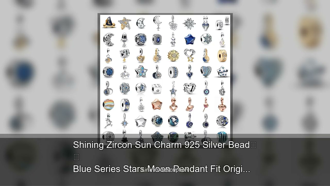 Shining Zircon Sun Charm 925 Silver Bead Blue Series Stars Moon Pendant Fit Original Bracelet W
