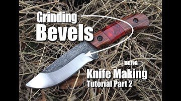 Knife Making tutorial Part 2 How to Grind Rough Bevels by Berg Knife Making