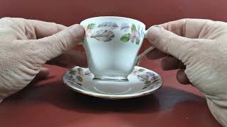 Vintage Aynsley April Rose Large Demitasse Coffee Cup and Saucer