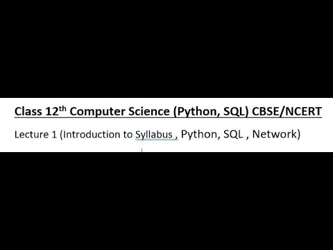 #1 Python Class 11 and 12 Computer Science - YouTube