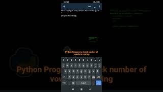 Python Program to check number of vowels in a string | Master Python #shorts #trending #viral