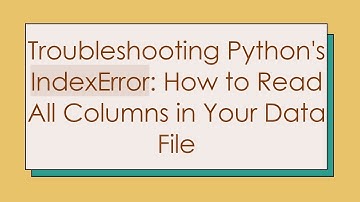 Troubleshooting Python