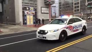 WASHINGTON DC METRO POLICE CRUISER RESPONDING DURING INAUGURAL EVENTS FOR PRESIDENT TRUMP.