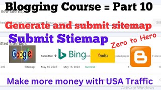 Sitemap for blogger || how to submit sitemap in Google search console || Blogger course part = 10