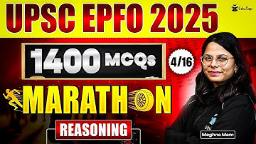 UPSC EPFO Reasoning Marathon 2025 | UPSC EPFO MCQs | UPSC EPFO EO AO APFC Questions | EduTap UPSC