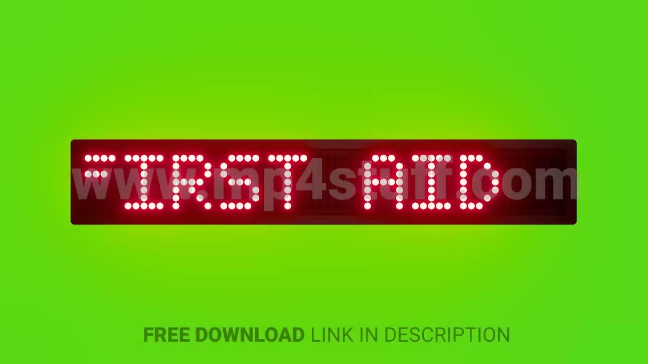 First Aid Scrolling Red Dot Matrix LED Text Animation on Green Screen Seamless Loop