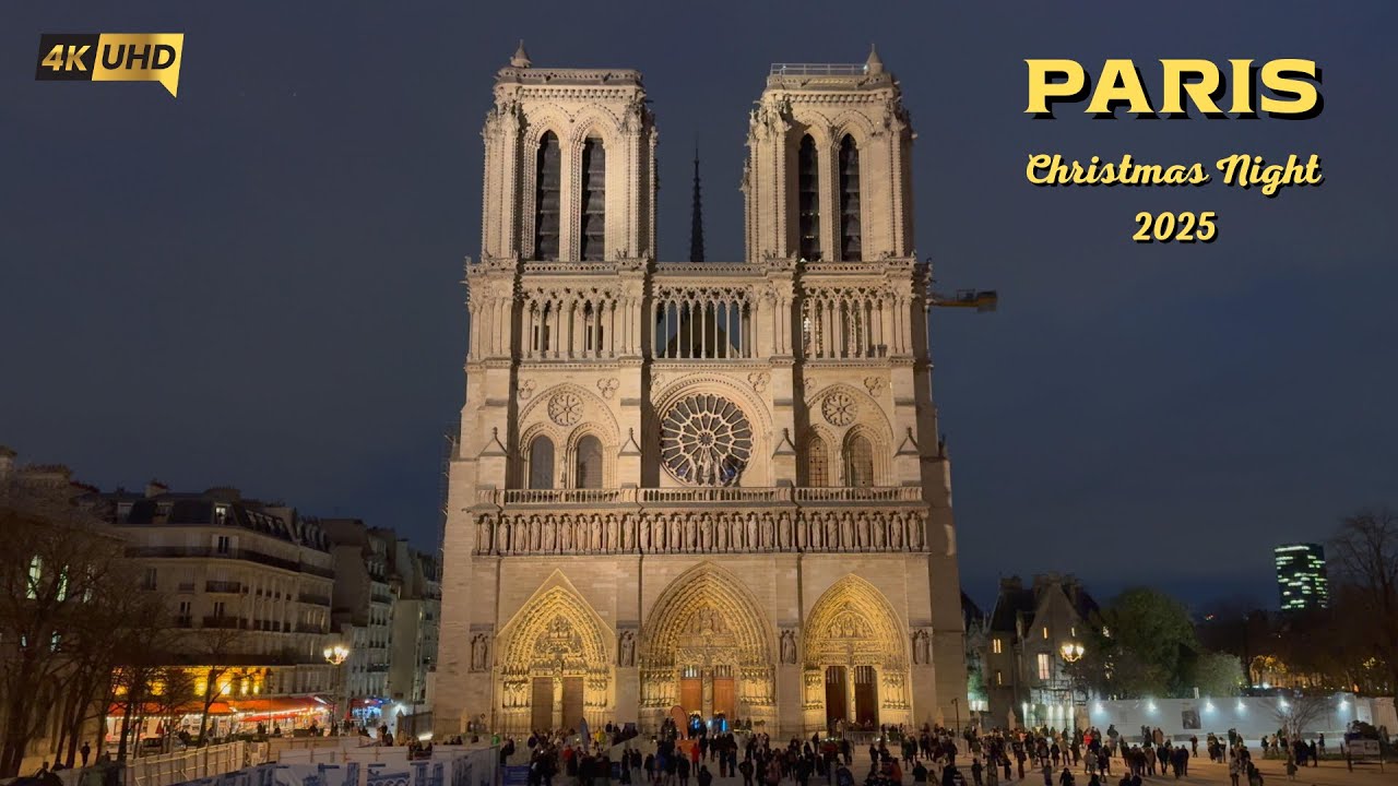 🇫🇷 Christmas in Paris 2025 🎄 Notre Dame Evening Tour | Peaceful Interior & Holiday Markets