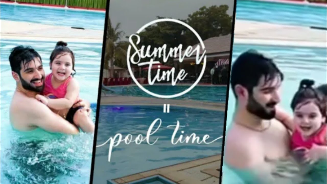 Aiman and Muneeb Enjoying pool with Amal ||