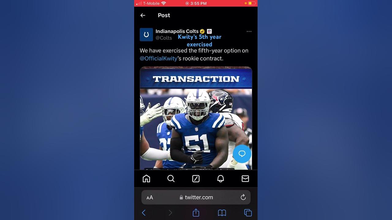 Colts exercise Kwity Paye’s 5th year option nfl 