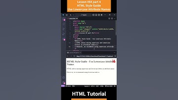 HTML Tutorial - Lesson 64: HTML Style Guide - Use Lowercase Attribute Names Part 4 #shorts #html