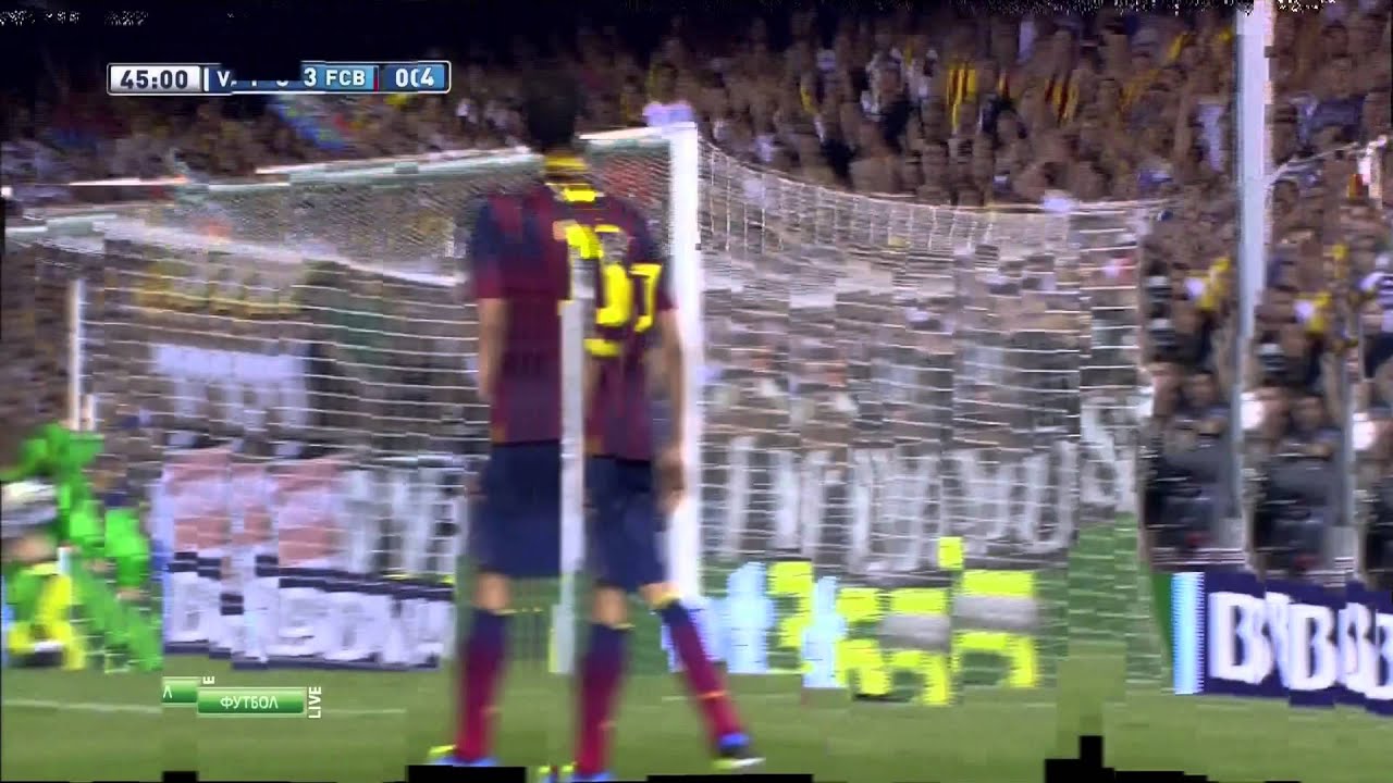Helder Postiga Bicycle Kick Goal! VALENCIA vs FC BARCELONA (2-3) 01/09/2013