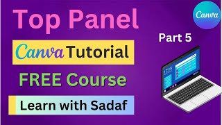 Canva tutorial for beginners | Canva Top Panel | canva tutorial | Canva Part 5