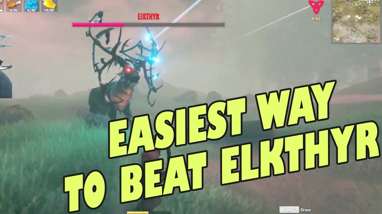 EASY WAY TO TAKE DOWN THE FIRST BOSS IN VALHEIM Gameplay How to Beat Elkthyr in Valheim Easy Cheese
