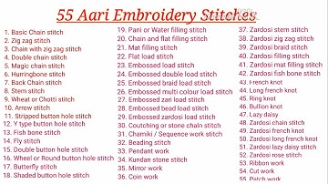 55 Aari Embroidery stitches | A to Z Aari stitches | class 3