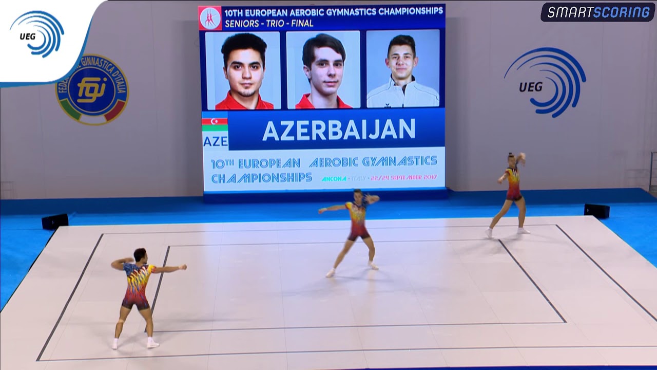 Elcin MAMMADOV, Emil GULIYEV & Vladimir DOLMATOV (AZE) - 2017 Aerobics Europeans, trios final