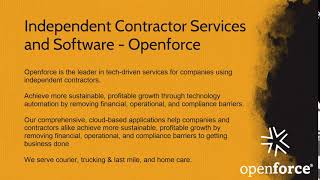 Independent Contractor Services and Software - Openforce