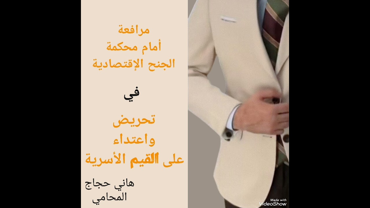 مرافعة في قضية تحريض على الفسق واعتداء على القيم الأسرية _ أمام محكمة الجنح الإقتصادية 