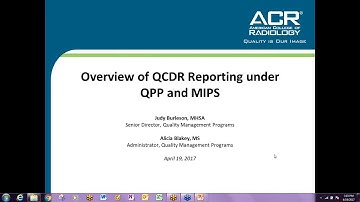 Overview of QCDR Reporting under QPP and MIPS