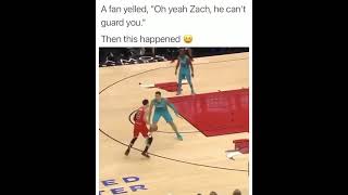 Famous A fan yelled, "Oh yeah Zach, he can't guard you." Then this happened 😆 #Bulls #shorts Wealth