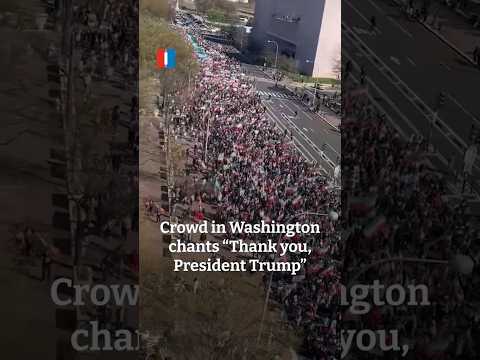 Crowd in Washington chants “Thank you, President Trump”