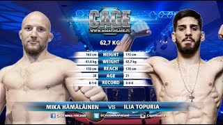 CAGE 43 Mika Hämäläinen vs Ilia Topuria Full Fight MMA