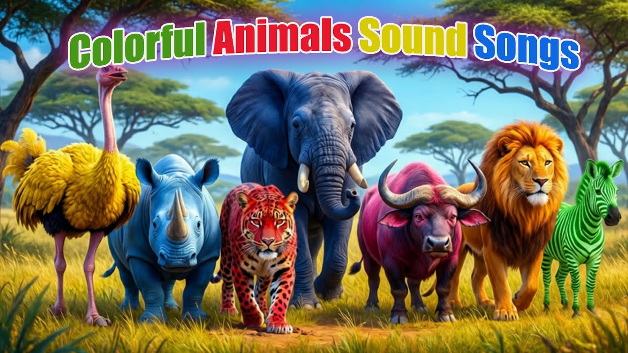 Colorful Safari Animal Songs | Animal Colorful | Zazzy Melody