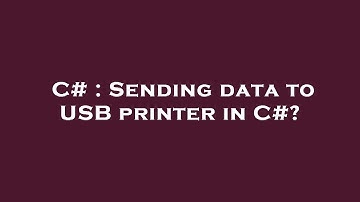 C# : Sending data to USB printer in C#?