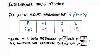 Intermediate Value Theorem - College Algebra