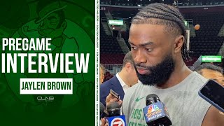 Jaylen Brown Explains How Celtics Can Get Jayson Tatum Easy Shots | Pregame Interview Resimi