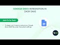 Google Docs Integration in Dash SaaS | Sync Documents, Collaborate & Streamline Workflow