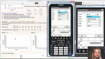 Constucting scatterplots using CAS (Casio ClassPad)