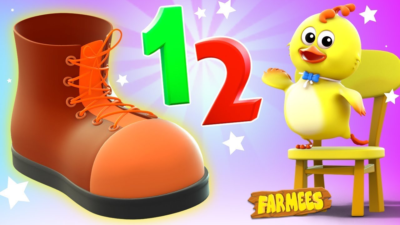 One Two Buckle My Shoe Video For Toddlers Song For Kids by Farmees