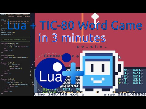Code a TIC-80 + Lua Hangman Game in 3 Minutes (Beginner Tutorial)