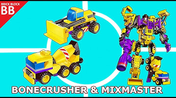 Bonecrusher & Mixmaster ⚡️ Build Qman 1401 Creative Master Lego Transformers combiner Devastator