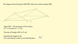 Triangular Prism question (6 marks!) - GCSE edexcel higher